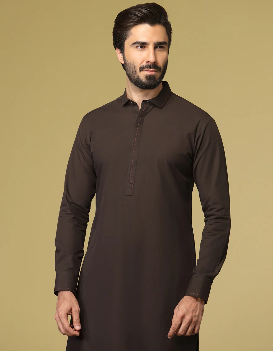 DARK BROWN BLENDED KURTA TROUSERS | JJKP-S-US-32580/S22/JJ7638-CL - Image 3