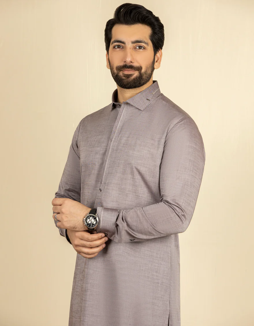 TWO TONE GREY COTTON KURTA TROUSERS | JJKP-S-US-32599/S22/JJ7689-CL - Image 4