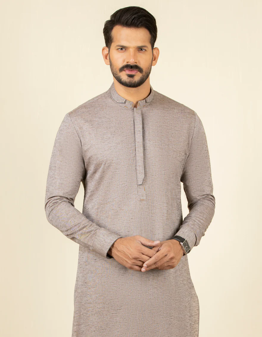 BEIGE BLENDED KURTA TROUSERS | JJKP-S-US-32608/S22/JJ7690-CL - Image 3