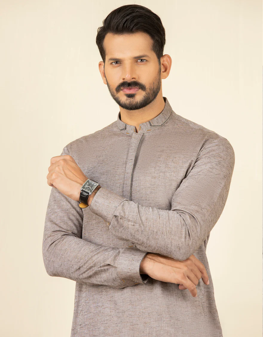 BEIGE BLENDED KURTA TROUSERS | JJKP-S-US-32608/S22/JJ7690-CL - Image 4