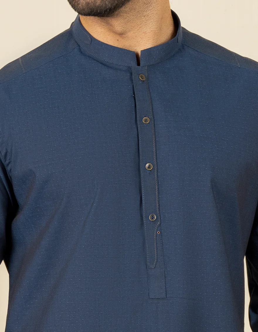 ROYAL BLUE COTTON KURTA TROUSERS | JJKP-S-US-32609/S22/JJ7687-CL - Image 2