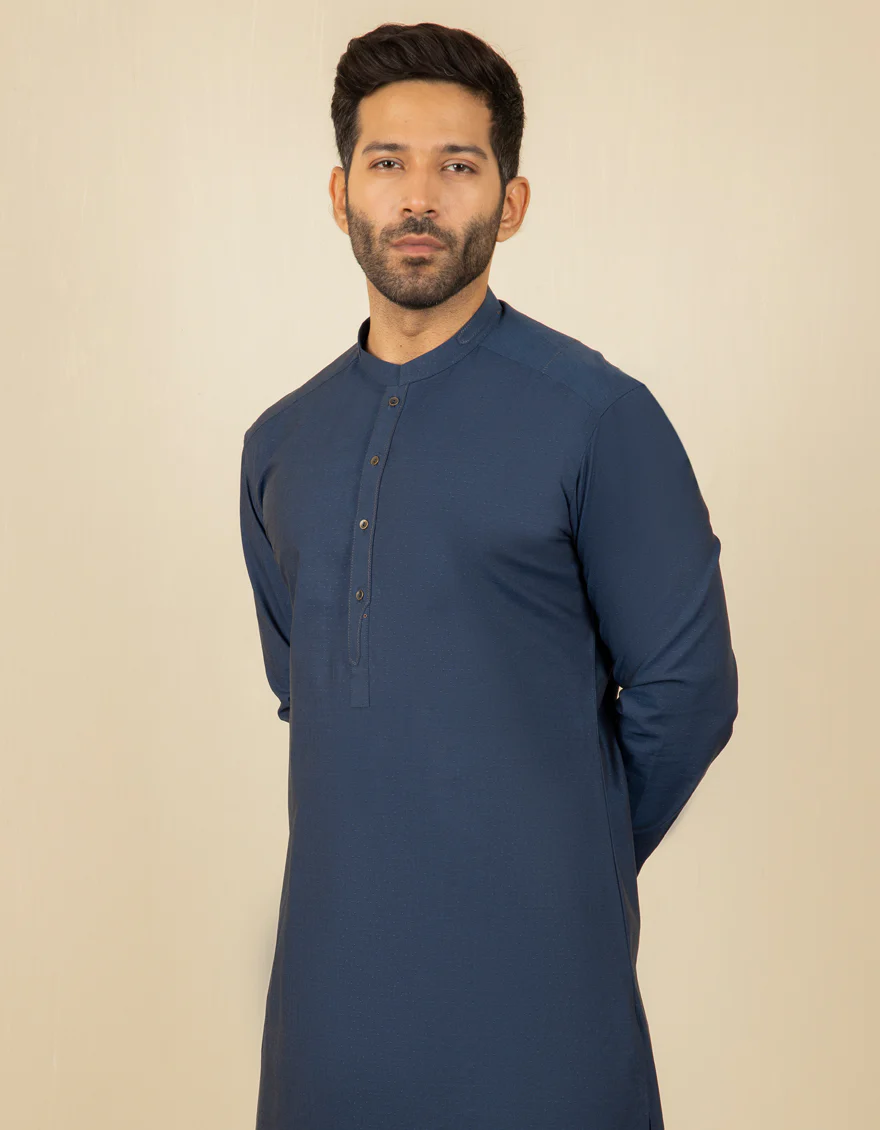 ROYAL BLUE COTTON KURTA TROUSERS | JJKP-S-US-32609/S22/JJ7687-CL - Image 3