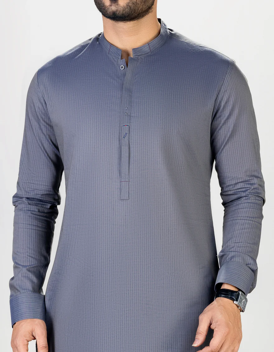 GREY CVC KURTA TROUSERS | JJKP-S-US-32699/S23/JJ8390-CL - Image 2