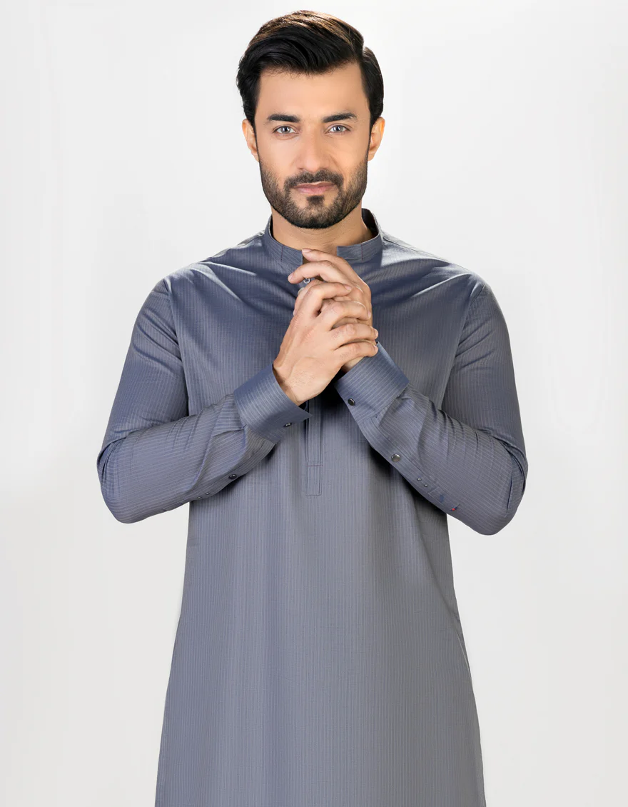 GREY CVC KURTA TROUSERS | JJKP-S-US-32699/S23/JJ8390-CL - Image 3