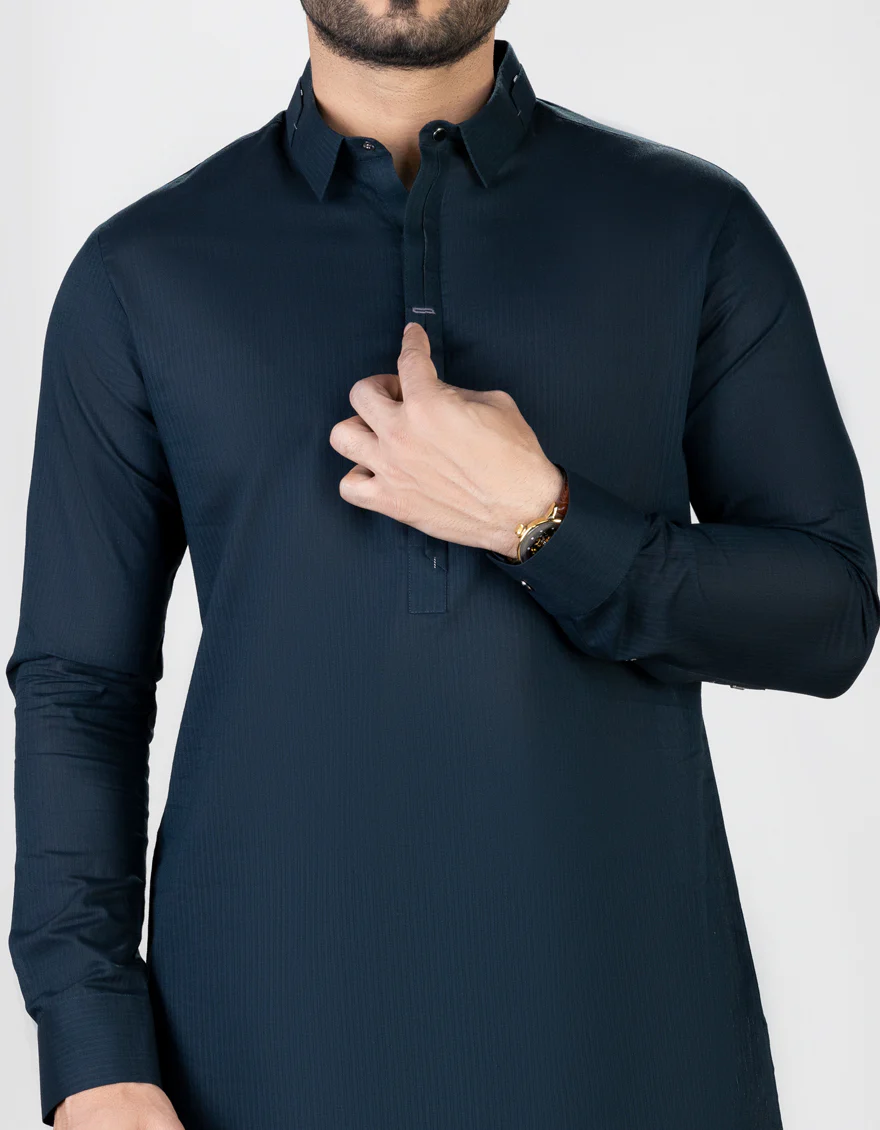 DEEP NAVY CVC KURTA TROUSERS | JJKP-S-US-32703/S23/JJ8390-CL - Image 2