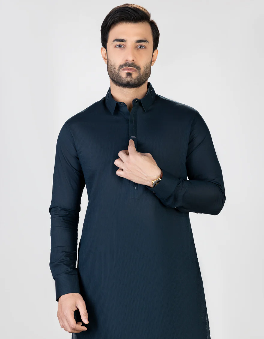 DEEP NAVY CVC KURTA TROUSERS | JJKP-S-US-32703/S23/JJ8390-CL - Image 3