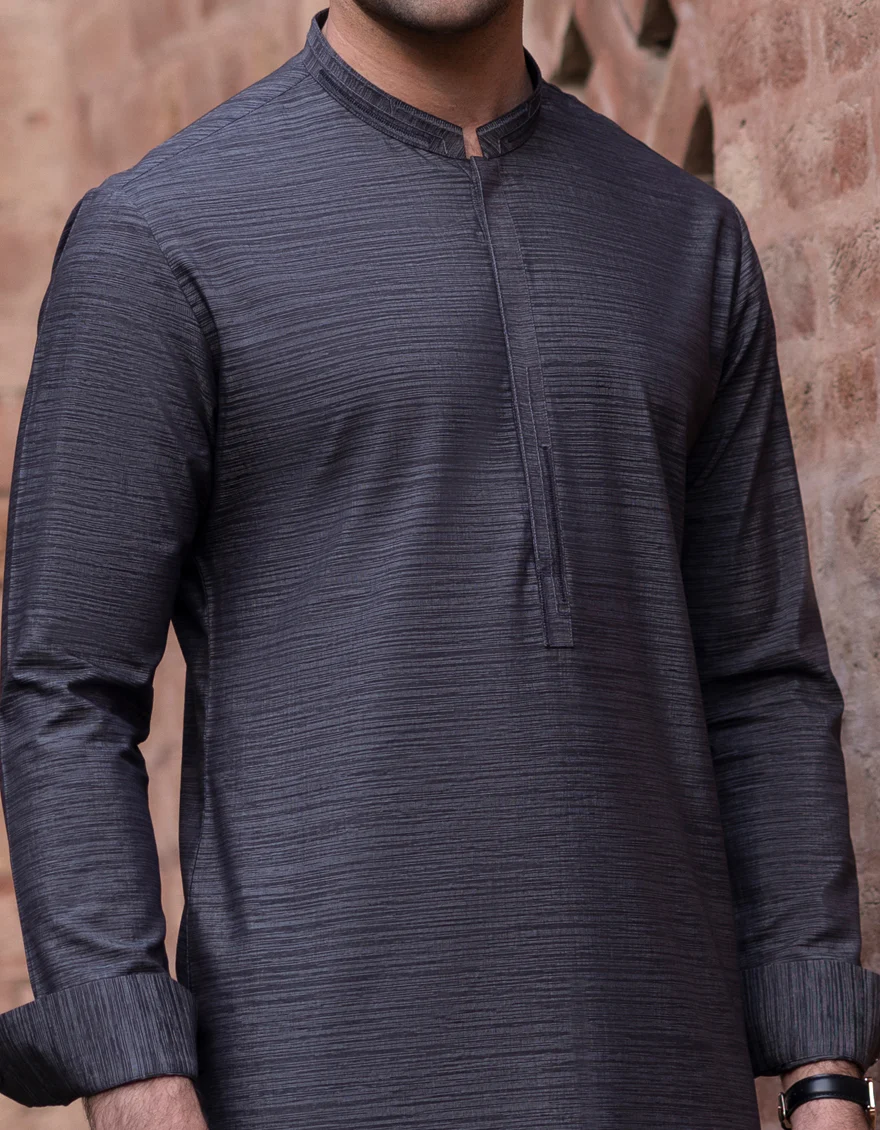 DARK GREY BLENDED KURTA TROUSERS | JJKP-S-US-32710/S23/JJ8255-CL - Image 2