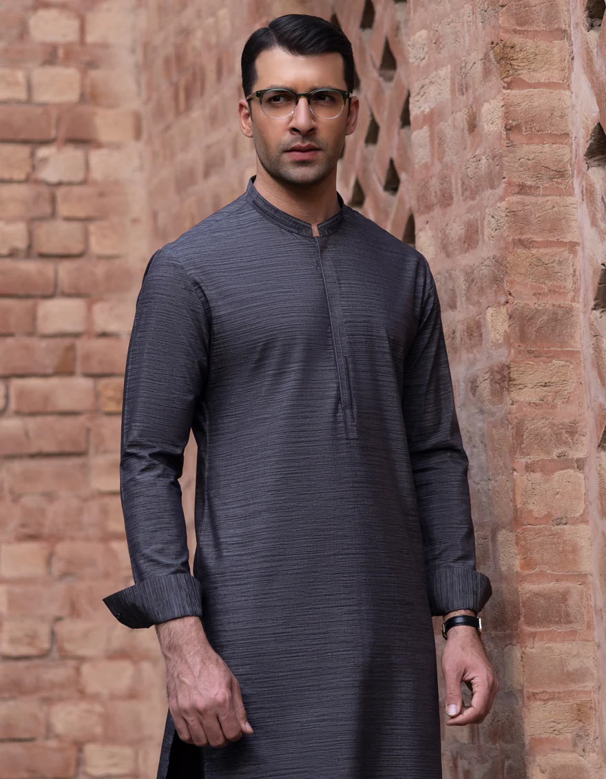 DARK GREY BLENDED KURTA TROUSERS | JJKP-S-US-32710/S23/JJ8255-CL - Image 3