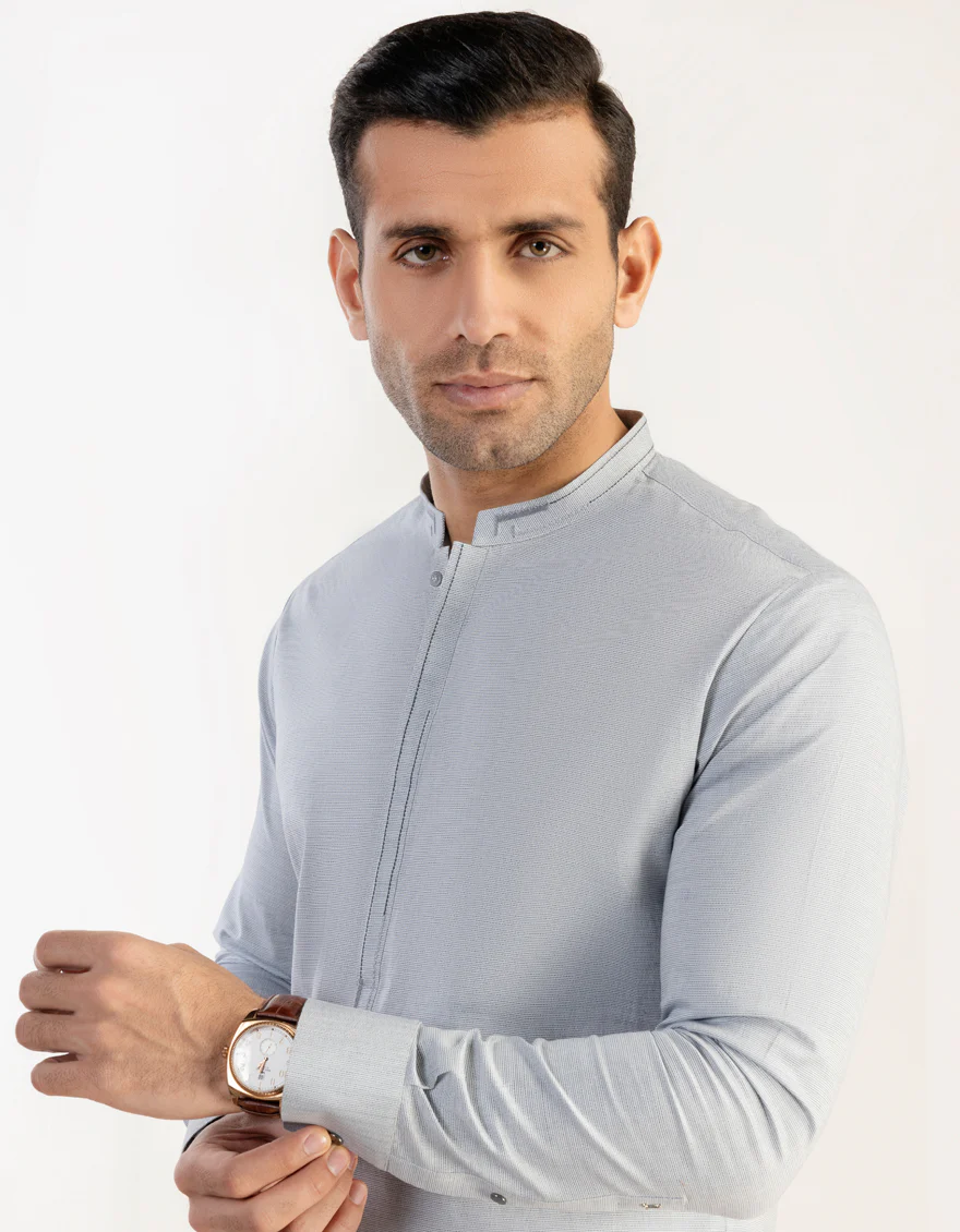 LIGHT BLUE COTTON KURTA TROUSERS | JJKP-S-US-32715/S23/JJ8685-CL - Image 2