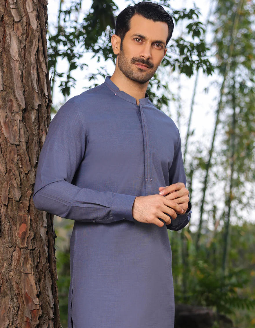 BLUE COTTON KURTA TROUSERS | JJKP-S-US-32740/S23/JJ8880-CL - Image 2