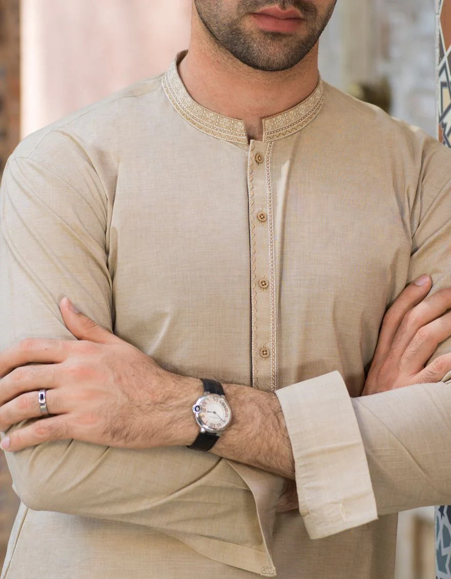 BEIGE KURTA TROUSERS | JJKP-S-US-34070/S21/JJ7250-SF - Image 4
