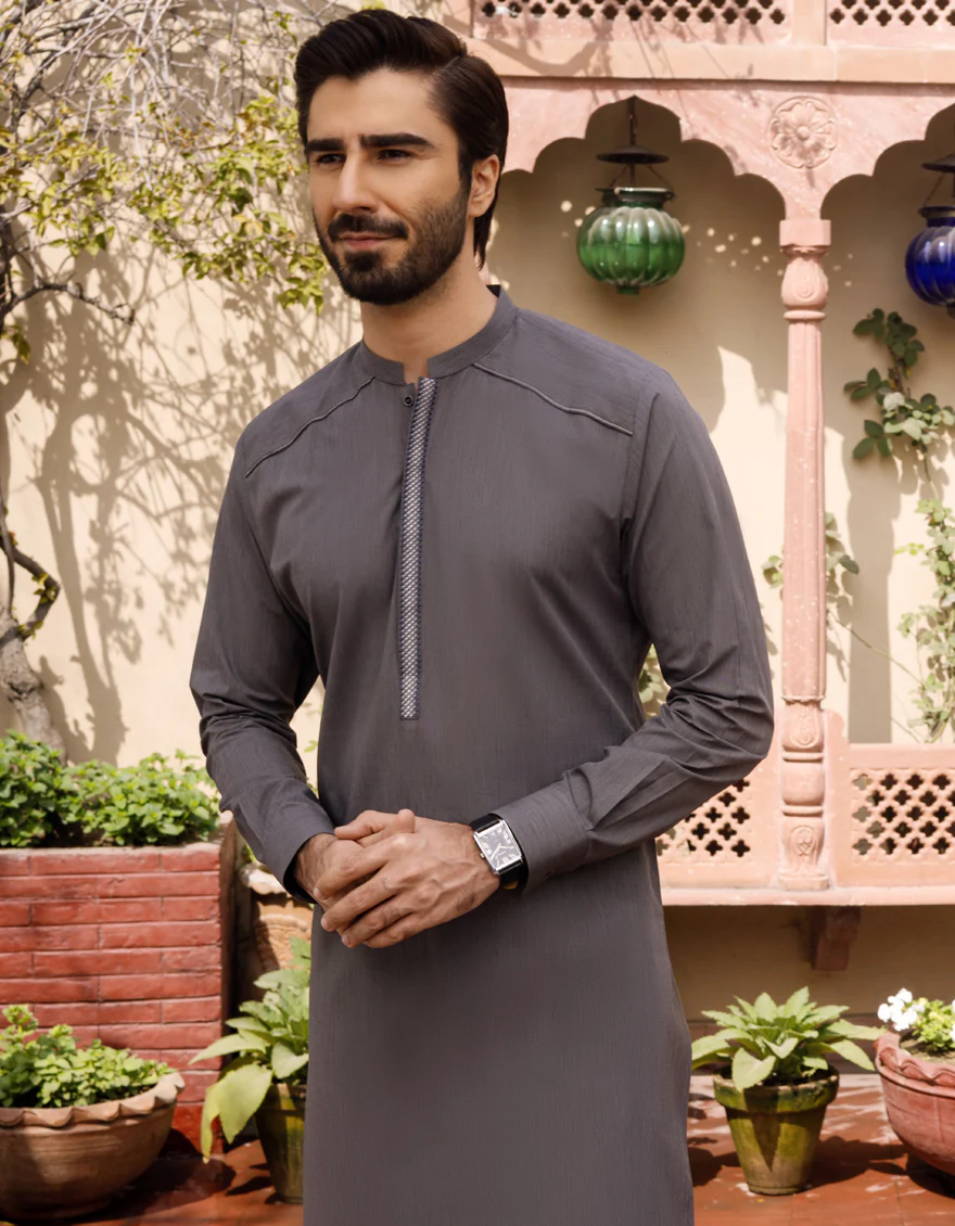 GREY CVC KURTA TROUSERS | JJKP-S-US-34167/S22/JJ7638-CL - Image 2