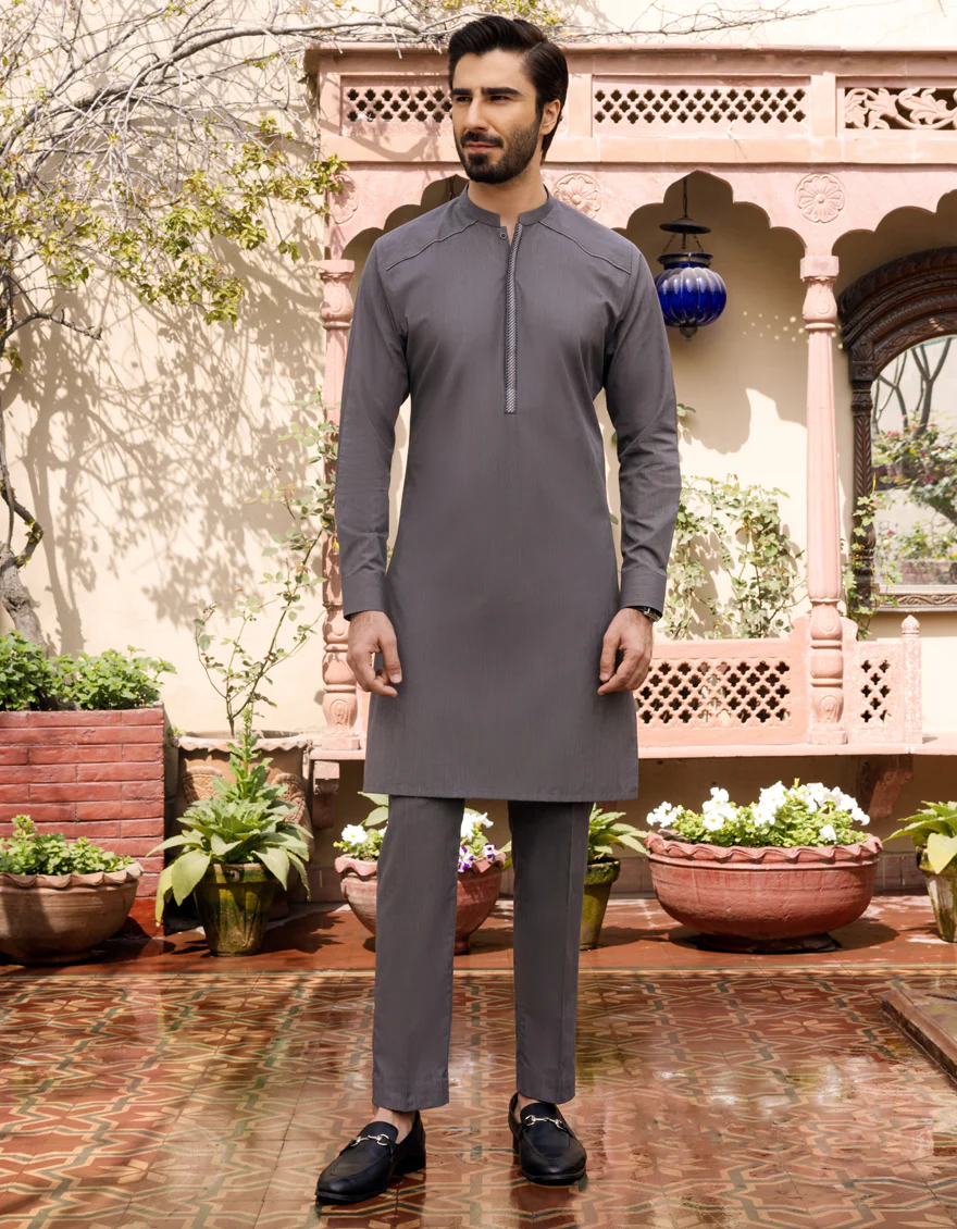 GREY CVC KURTA TROUSERS | JJKP-S-US-34167/S22/JJ7638-CL - Image 4