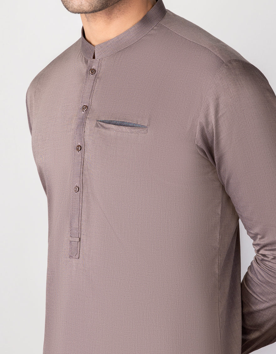 HATCHED PURPLE COTTON KURTA TROUSERS | JJKP-S-US-34288/S23/JJ8681-CL - Image 2