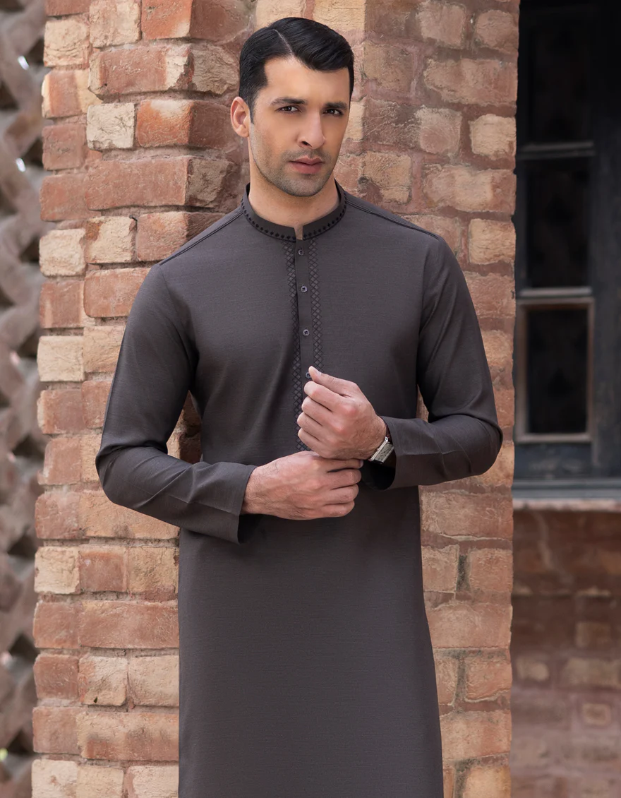 DARK BROWN BLENDED KURTA TROUSERS | JJKP-S-US-34358/S23/JJ8783-SF - Image 2