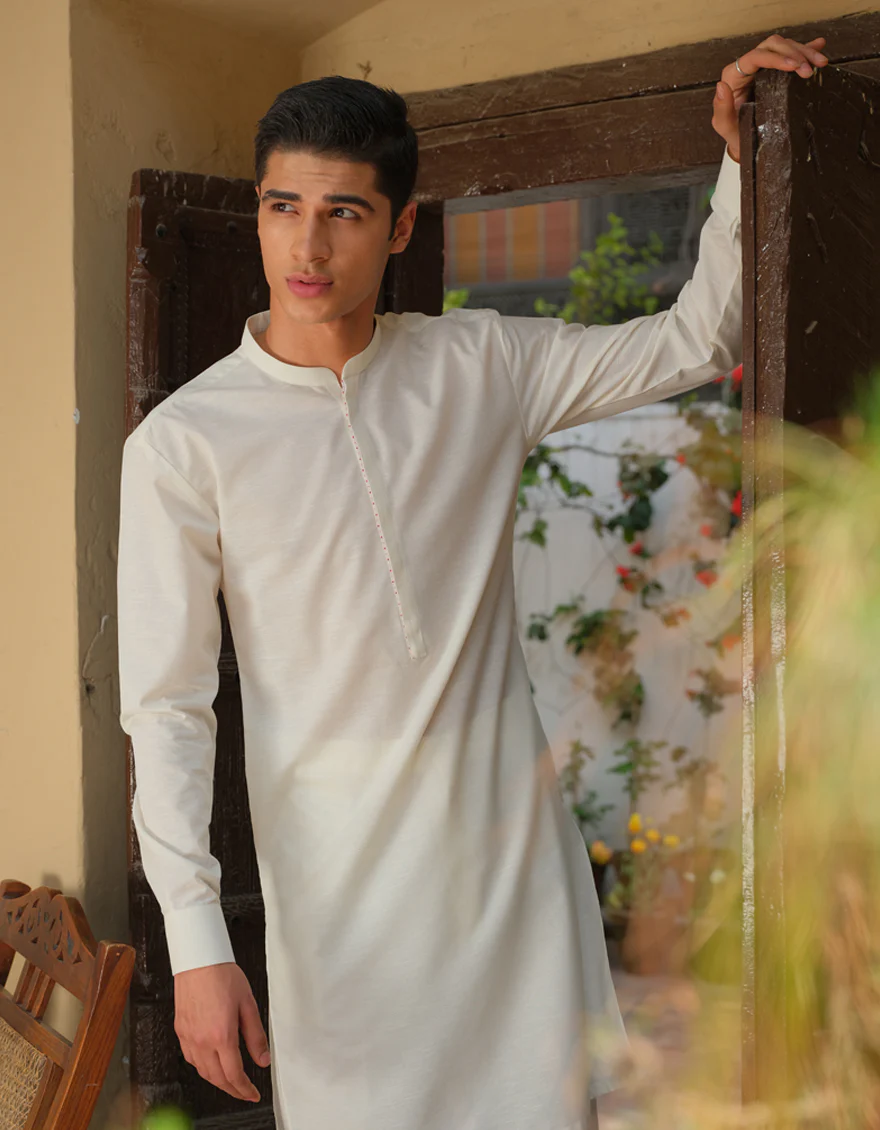WHITE COTTON KURTA TROUSERS | JJKP-S-US-36892/S22/JJ7620-PN - Image 4