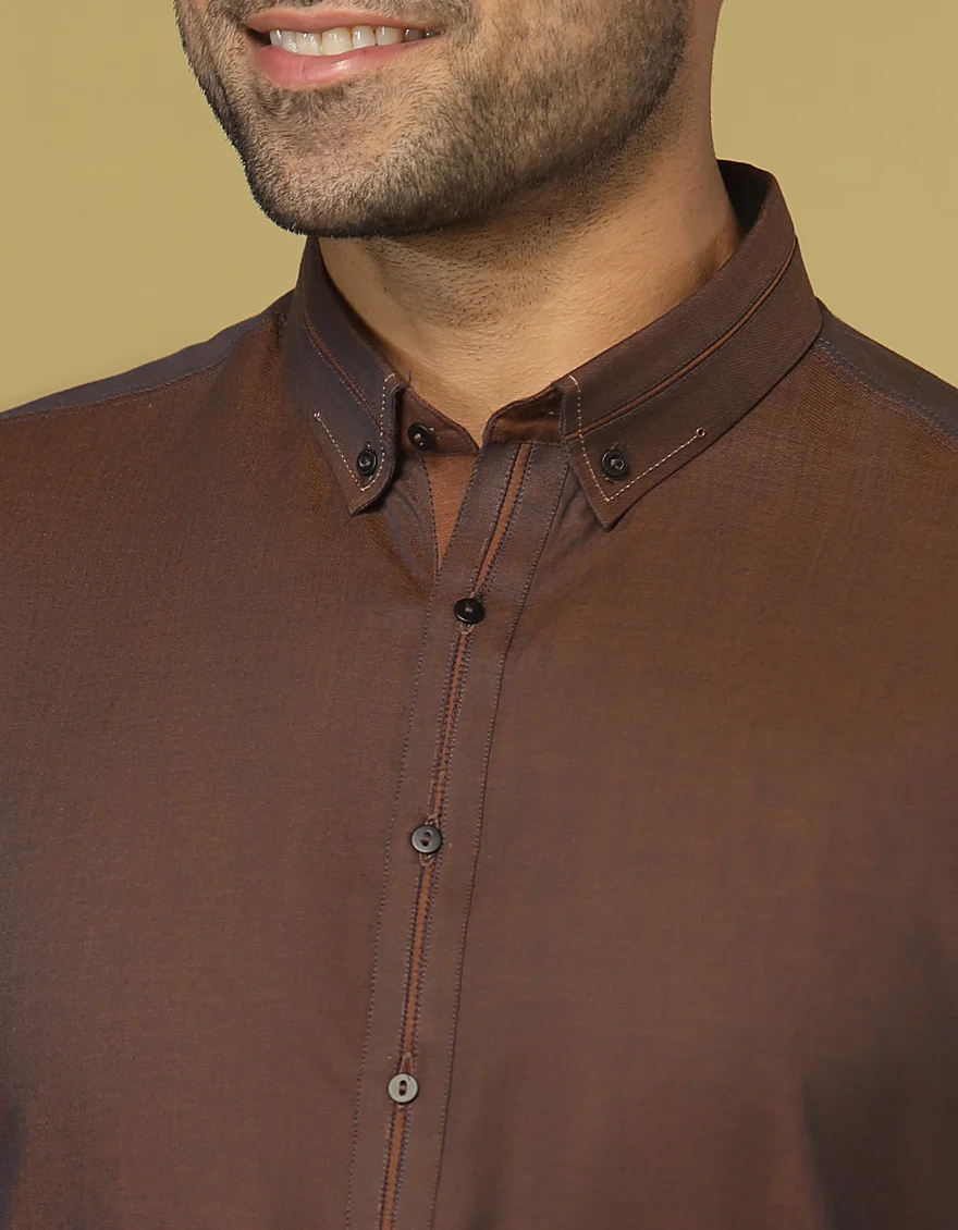 RUST COTTON KURTA TROUSERS | JJKP-S-US-36914/S22/JJ7677-CL - Image 2