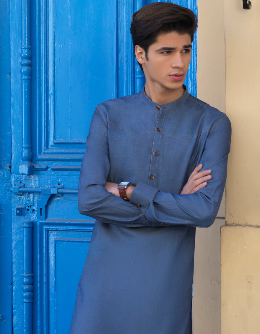 BLUE COTTON KURTA TROUSERS | JJKP-S-US-40235/S22/JJ7609-CL - Image 6