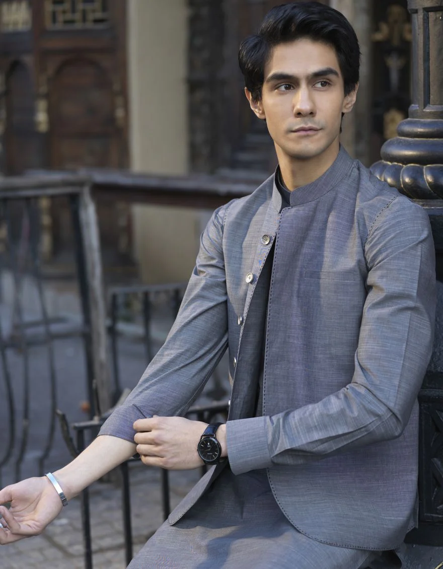 GREY KURTA TROUSERS | JJKP-S-US-40240/S22/JJ7662-PN - Image 3