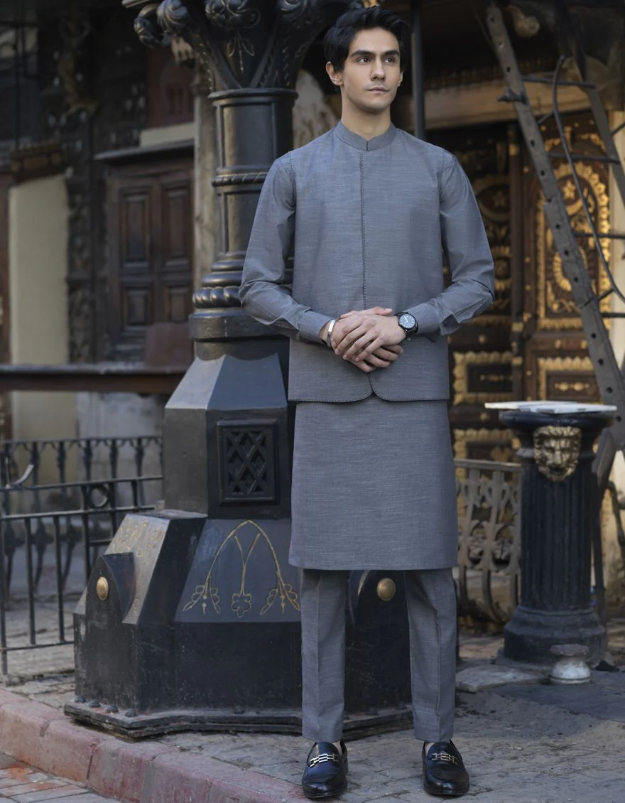 GREY KURTA TROUSERS | JJKP-S-US-40240/S22/JJ7662-PN - Image 5