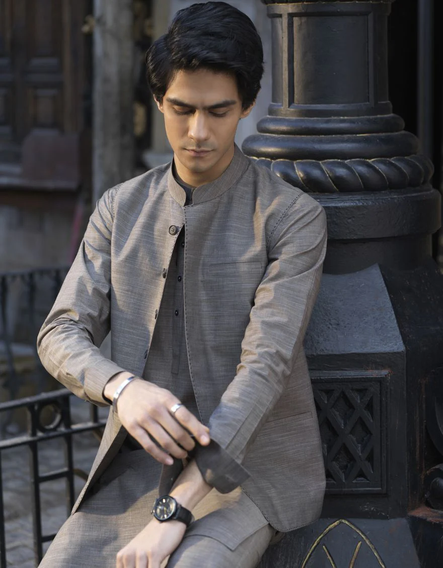 MUD BROWN KURTA TROUSERS | JJKP-S-US-40241/S22/JJ7662-PN - Image 2