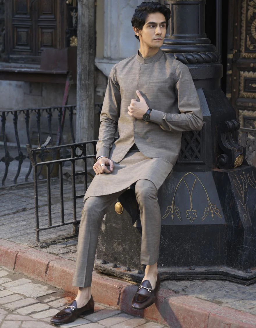 MUD BROWN KURTA TROUSERS | JJKP-S-US-40241/S22/JJ7662-PN - Image 5