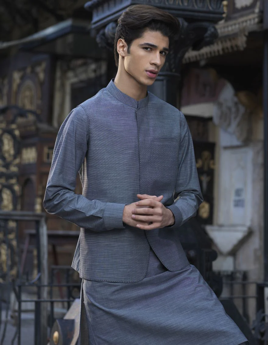 DARK GREY KURTA TROUSERS | JJKP-S-US-40242/S22/JJ7662-PN - Image 2