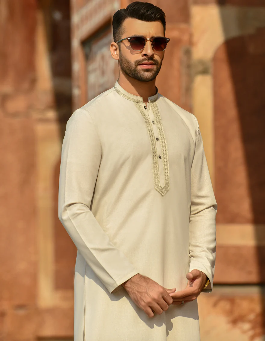 BEIGE VISCOSE KURTA TROUSERS | JJKP-S-US-42385/S22/JJ8159-SF - Image 4
