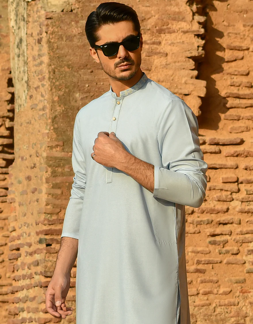 SKY BLUE VISCOSE KURTA TROUSERS | JJKP-S-US-42386/S22/JJ8159-SF - Image 5