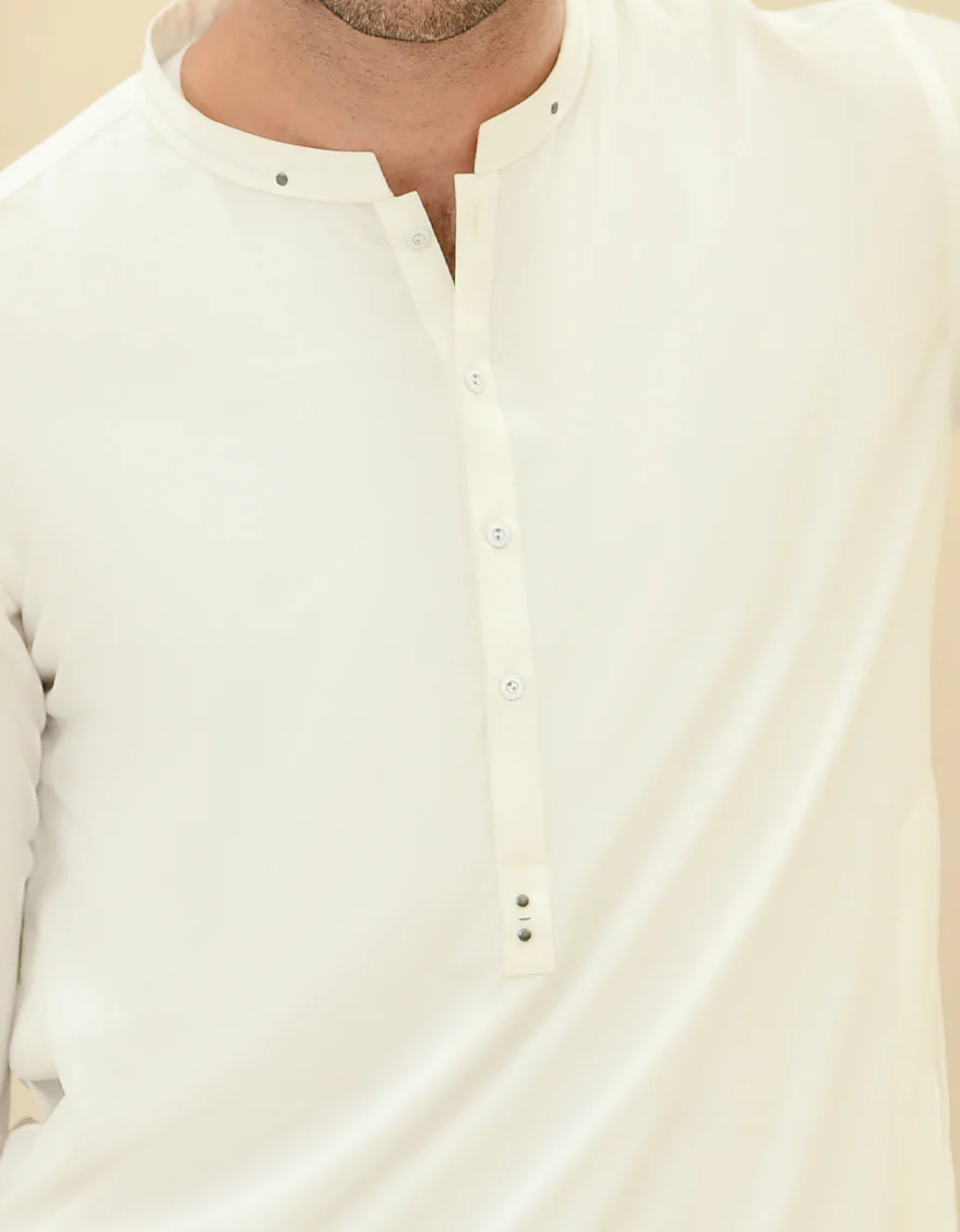 OFF WHITE BLENDED KURTA TROUSERS | JJKP-S-US-43167/S22/JJ8189-CL - Image 2