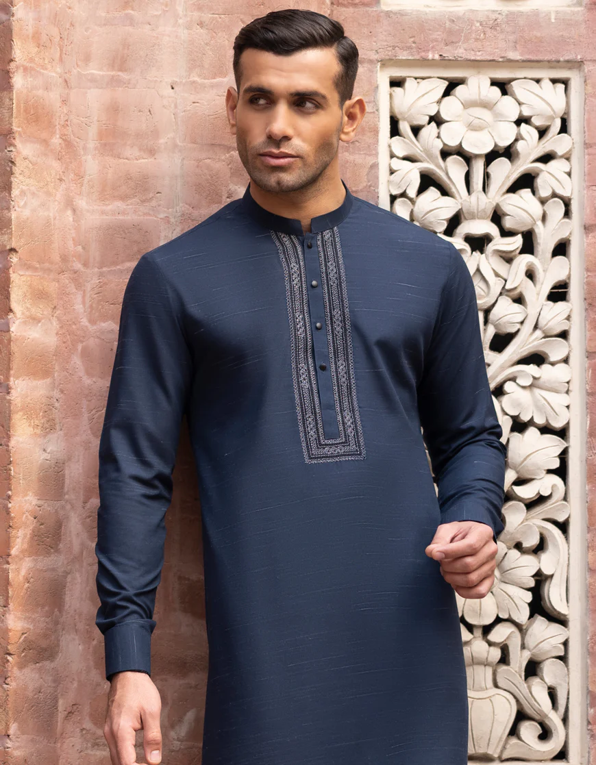 BLUE BLENDED KURTA TROUSERS | JJKP-S-US-47018/S23/JJ8784-FL - Image 3