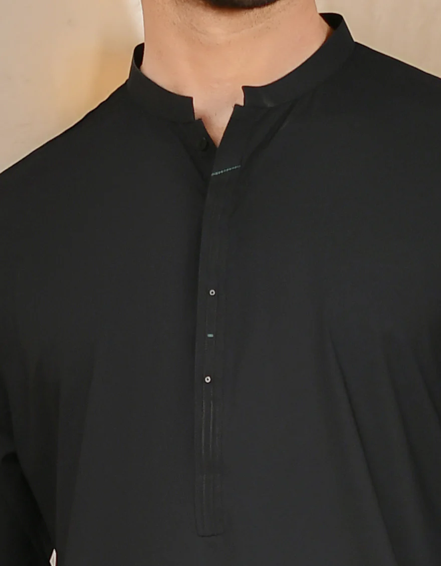 BLACK BLENDED KURTA TROUSERS | JJKP-US-43179/A22/JJ8189-CL - Image 2