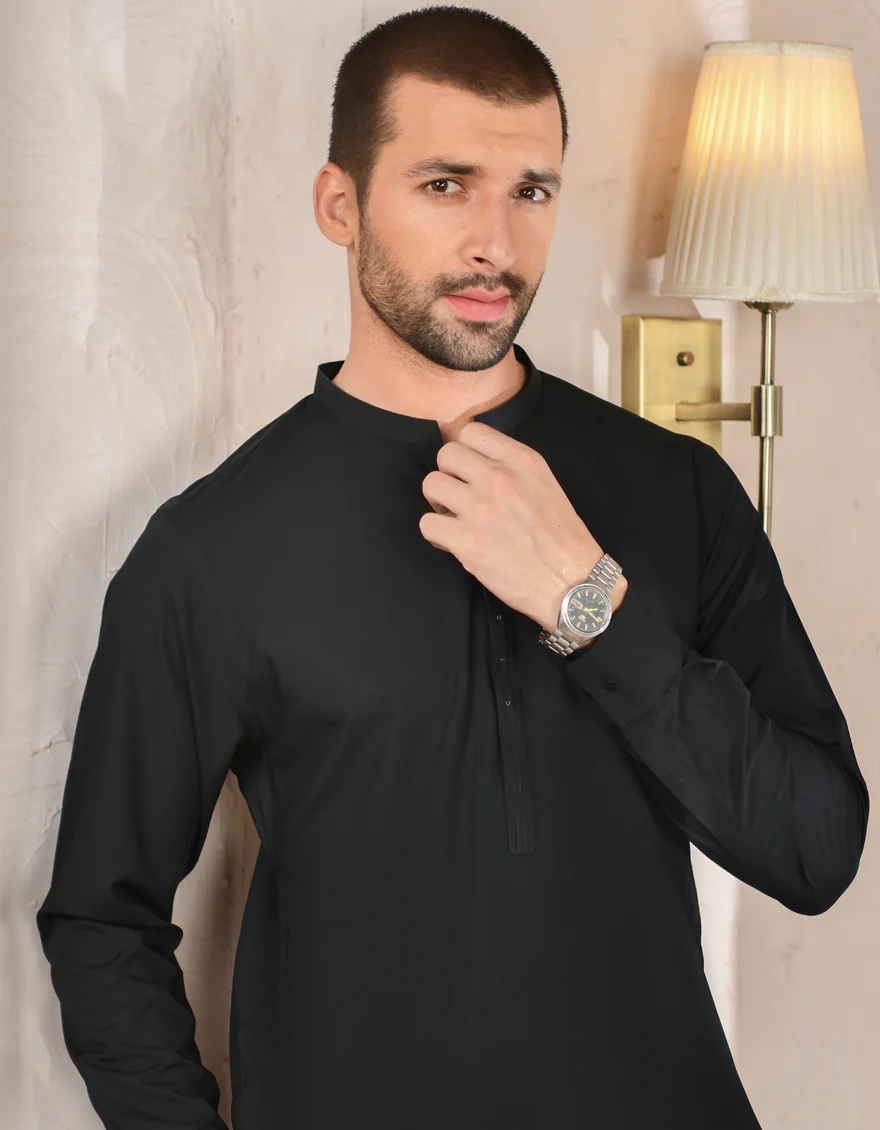 BLACK BLENDED KURTA TROUSERS | JJKP-US-43179/A22/JJ8189-CL - Image 3
