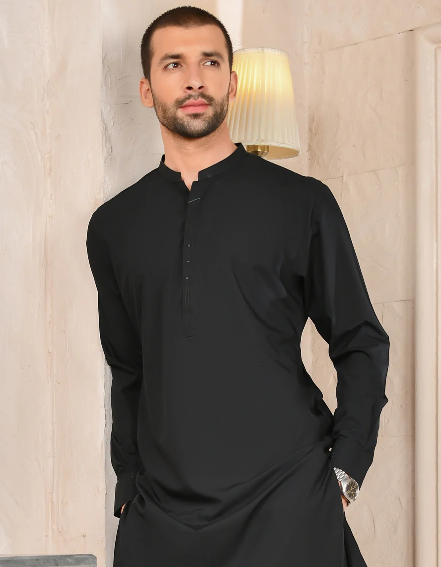 BLACK BLENDED KURTA TROUSERS | JJKP-US-43179/A22/JJ8189-CL - Image 4