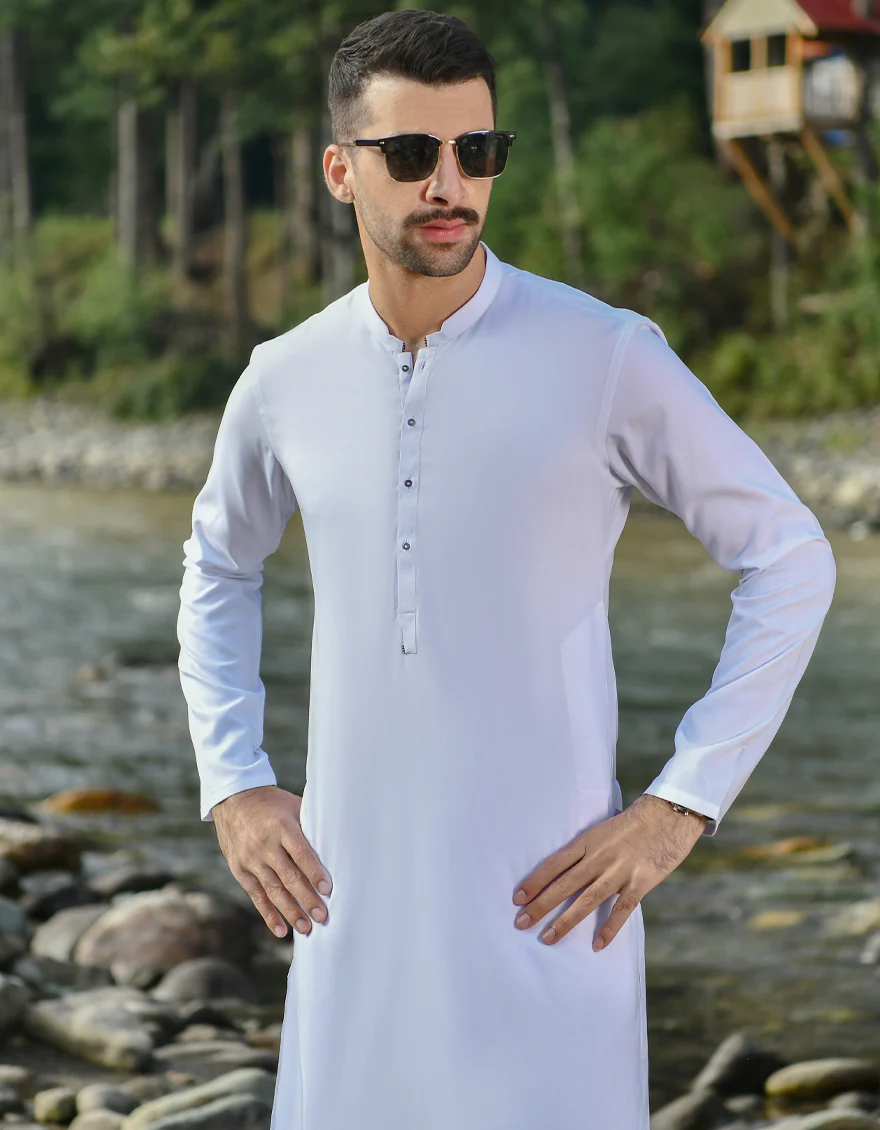 WHITE VISCOSE KURTA TROUSERS | JJKP-US-43192/A22/JJ8346-CL - Image 4
