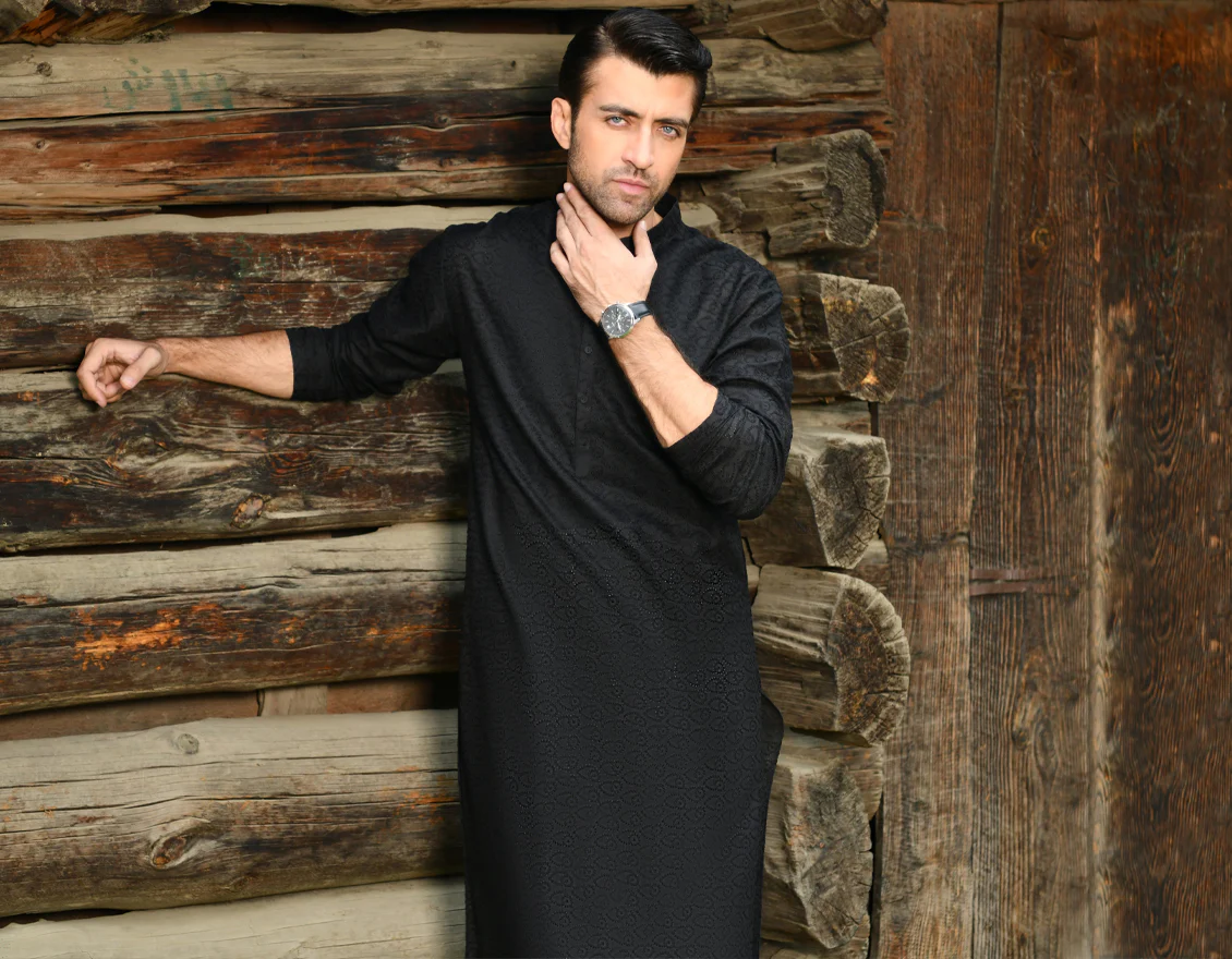 BLACK BLENDED KURTA TROUSERS | JJKP-US-43202/A22/JJ8425-CL - Image 4