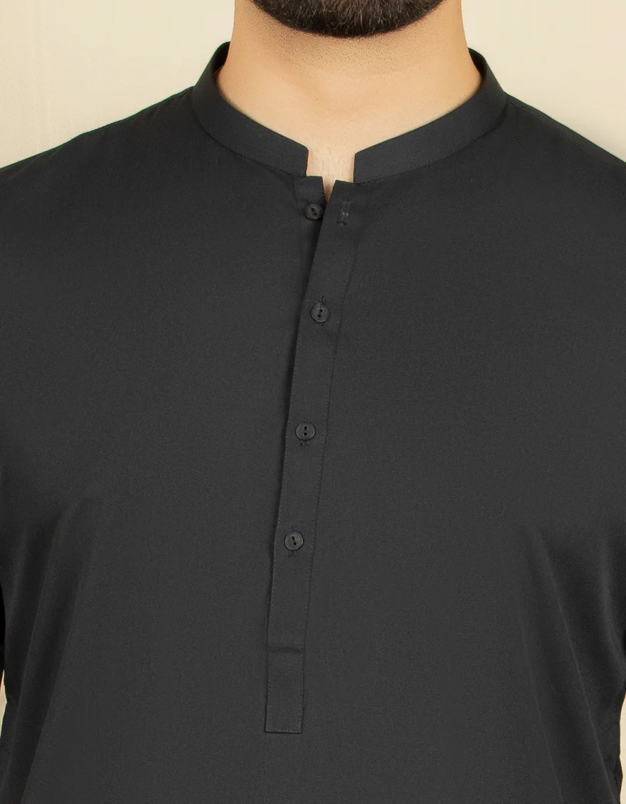 BLACK VISCOSE KURTA TROUSERS | JJKP-US-44069/A22/JJ8346-PN - Image 2