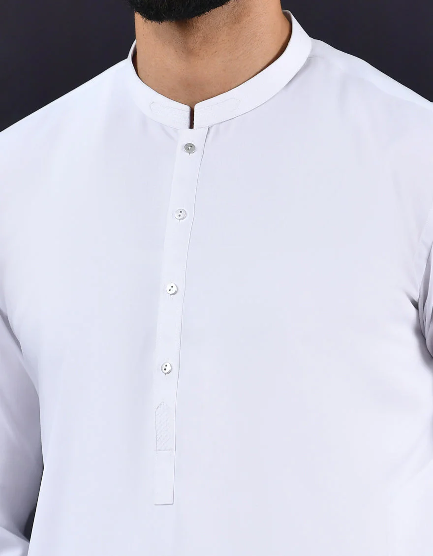 WHITE BLENDED KURTA TROUSERS | JJKP-US-44103/S22/JJ8346-SF - Image 2