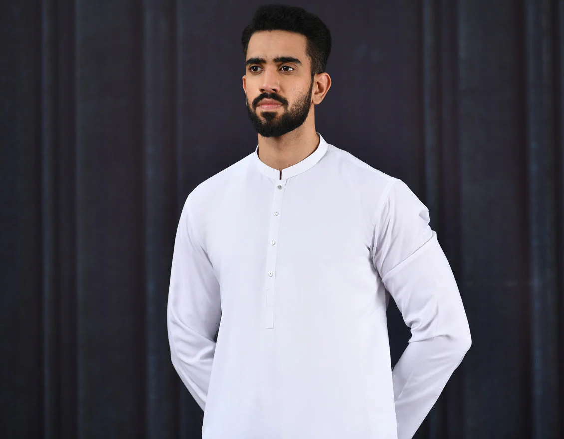 WHITE BLENDED KURTA TROUSERS | JJKP-US-44103/S22/JJ8346-SF - Image 4