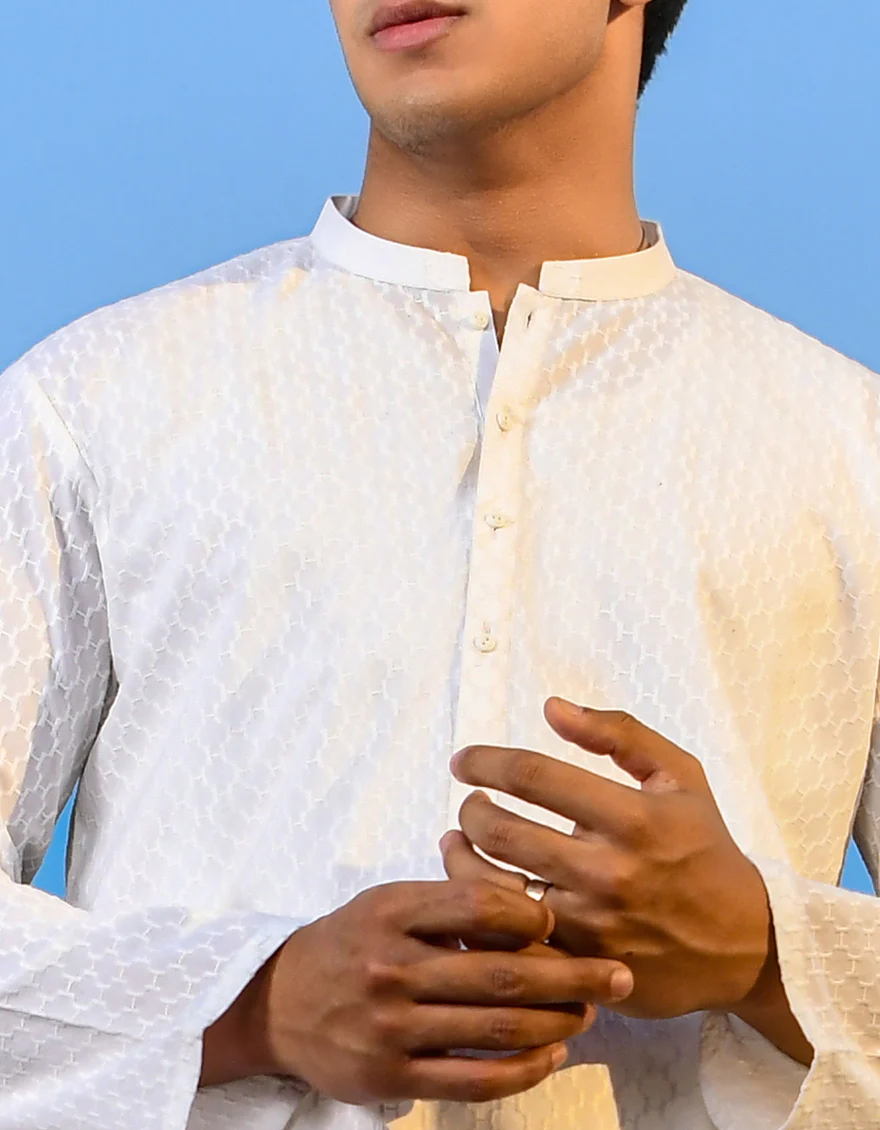 WHITE COTTON KURTA TROUSERS | JJKP-US-44232/A23/JJ1098-CL - Image 2