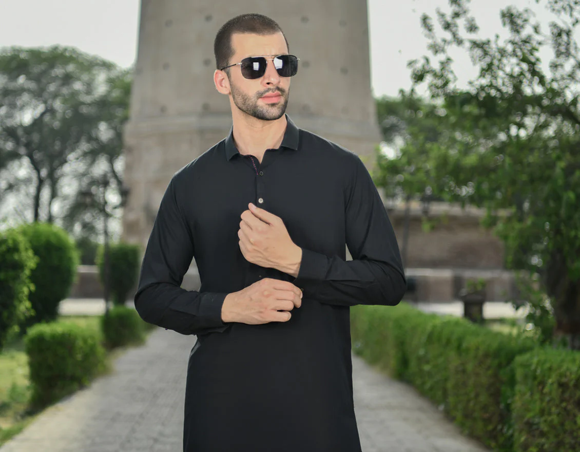 BLACK COTTON KURTA TROUSERS | JJKP-US-45015/S22/JJ8207-CL - Image 4