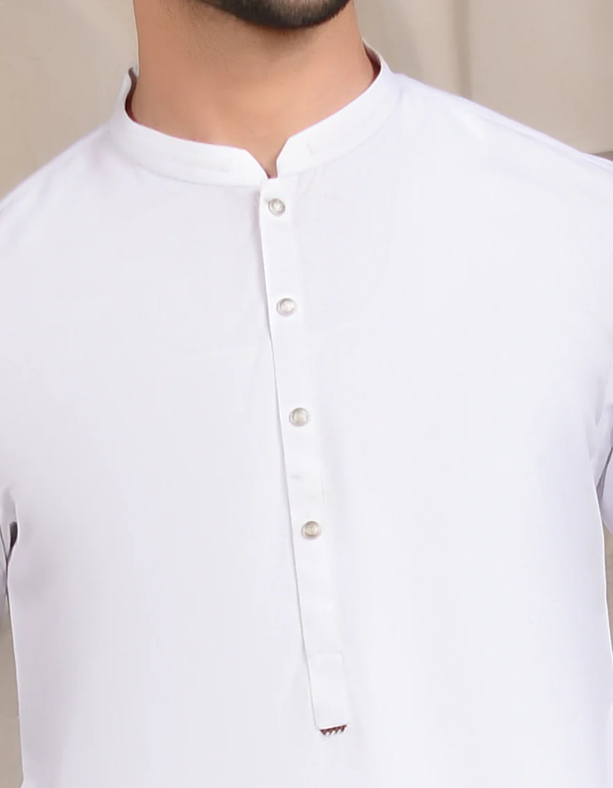 WHITE COTTON KURTA TROUSERS | JJKP-US-45016/A22/JJ8207-CL - Image 2