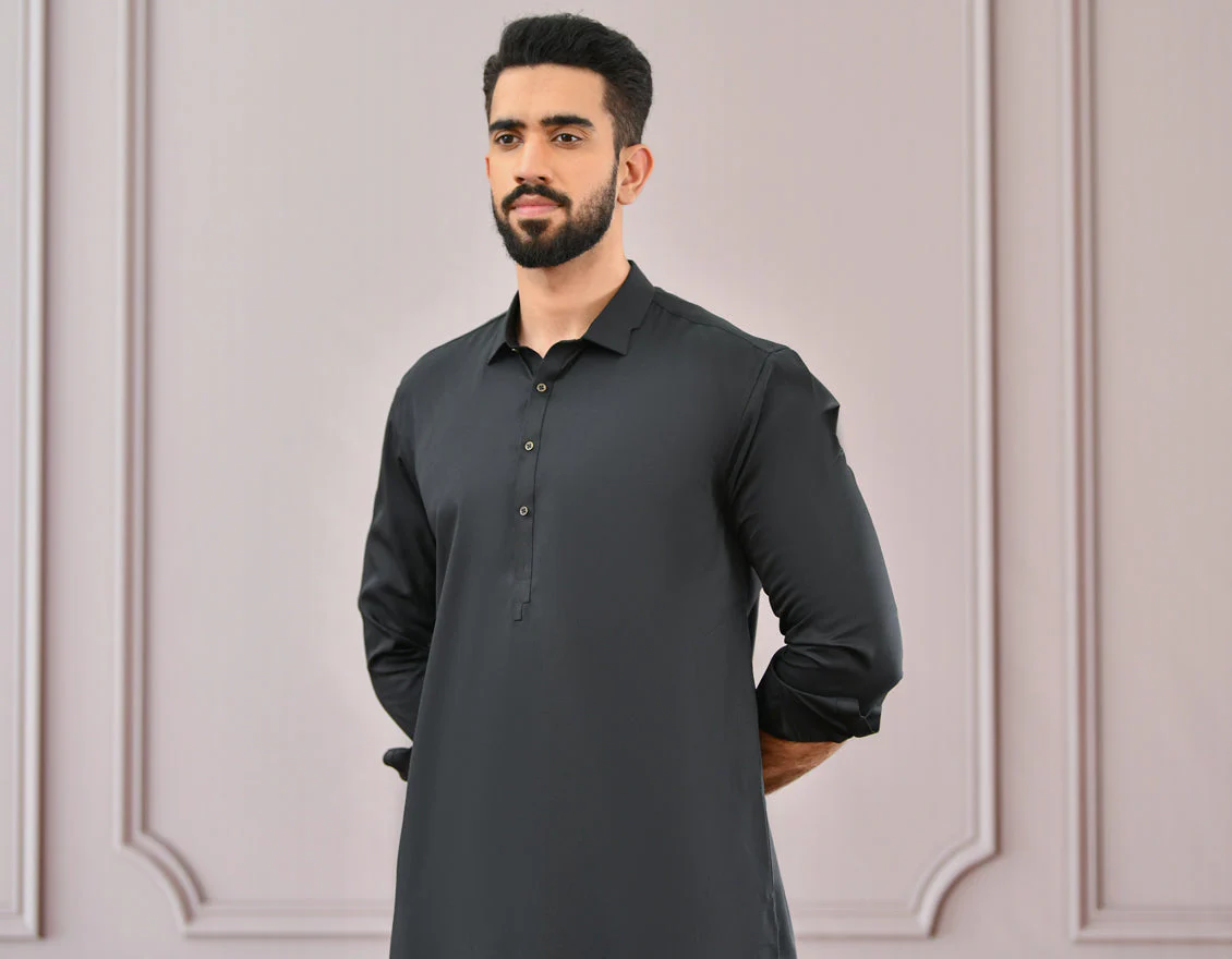 BLACK BLENDED KURTA TROUSERS | JJKP-US-45018/S22/JJ8346-CL - Image 3