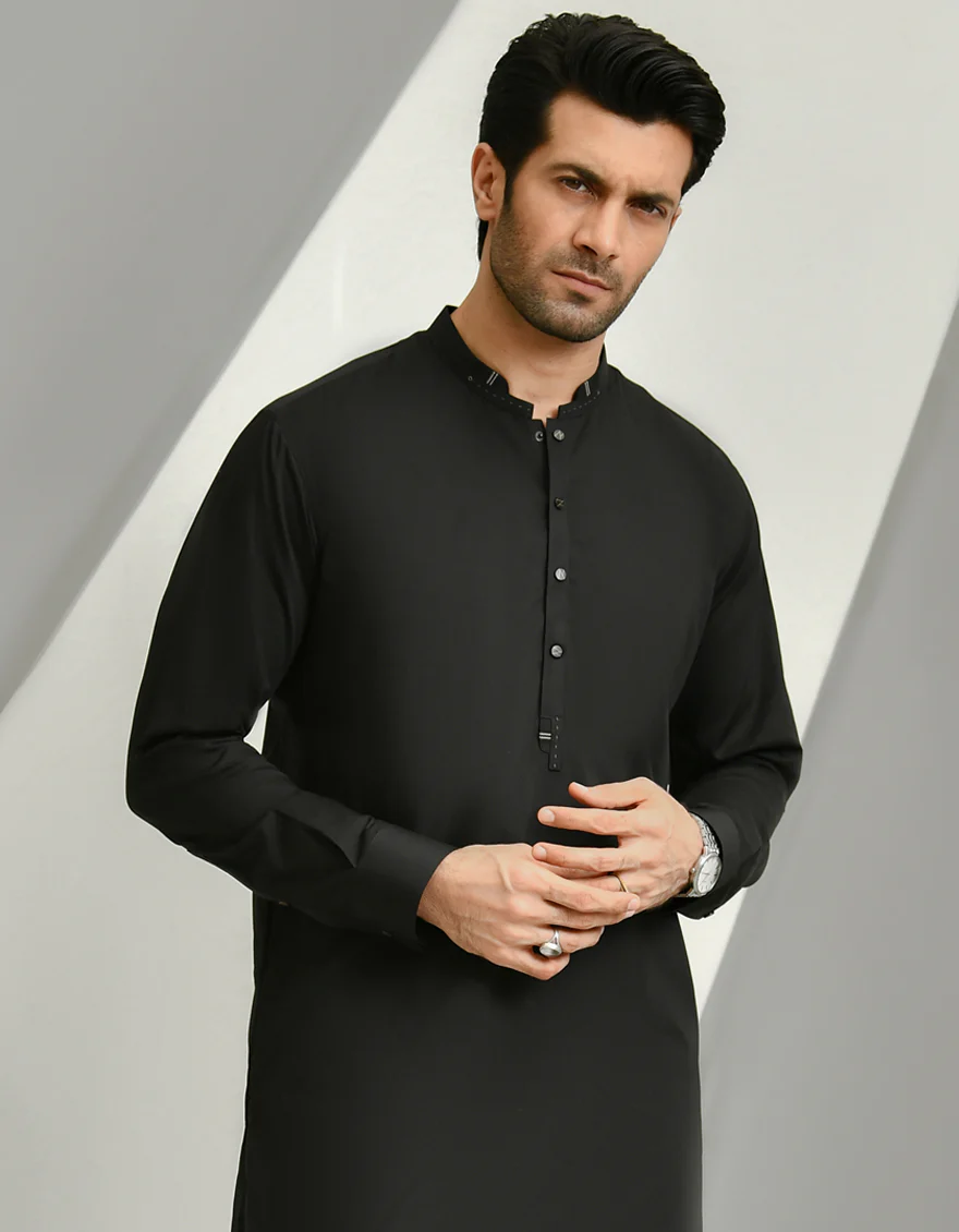 BLACK COTTON KURTA TROUSERS | JJKP-US-45036/A22/JJ7544-CL - Image 3