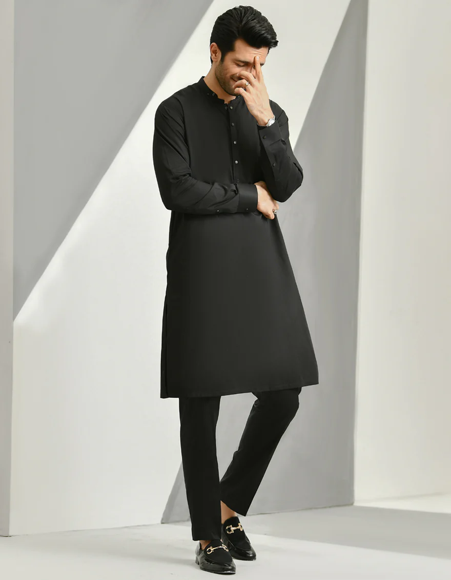 BLACK COTTON KURTA TROUSERS | JJKP-US-45036/A22/JJ7544-CL - Image 4