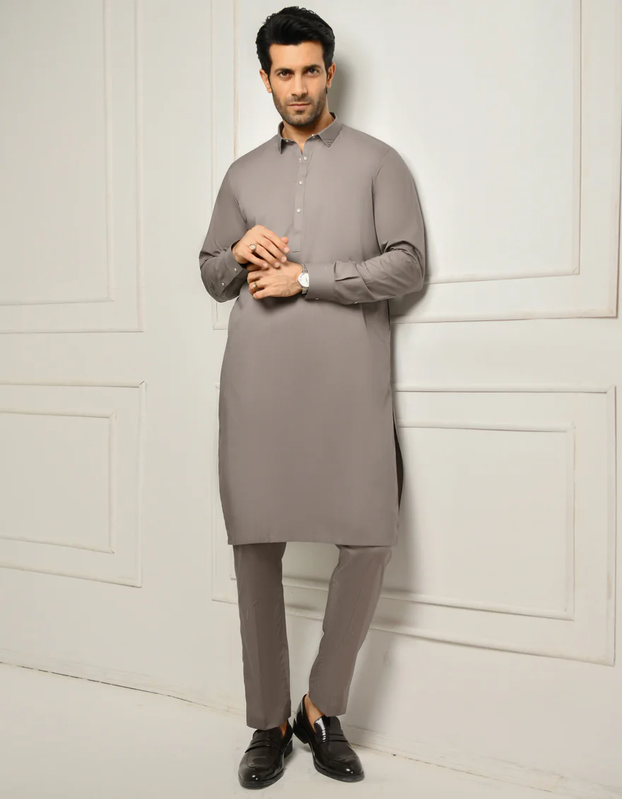 GREY COTTON KURTA TROUSERS | JJKP-US-45039/A22/JJ7420-CL - Image 3