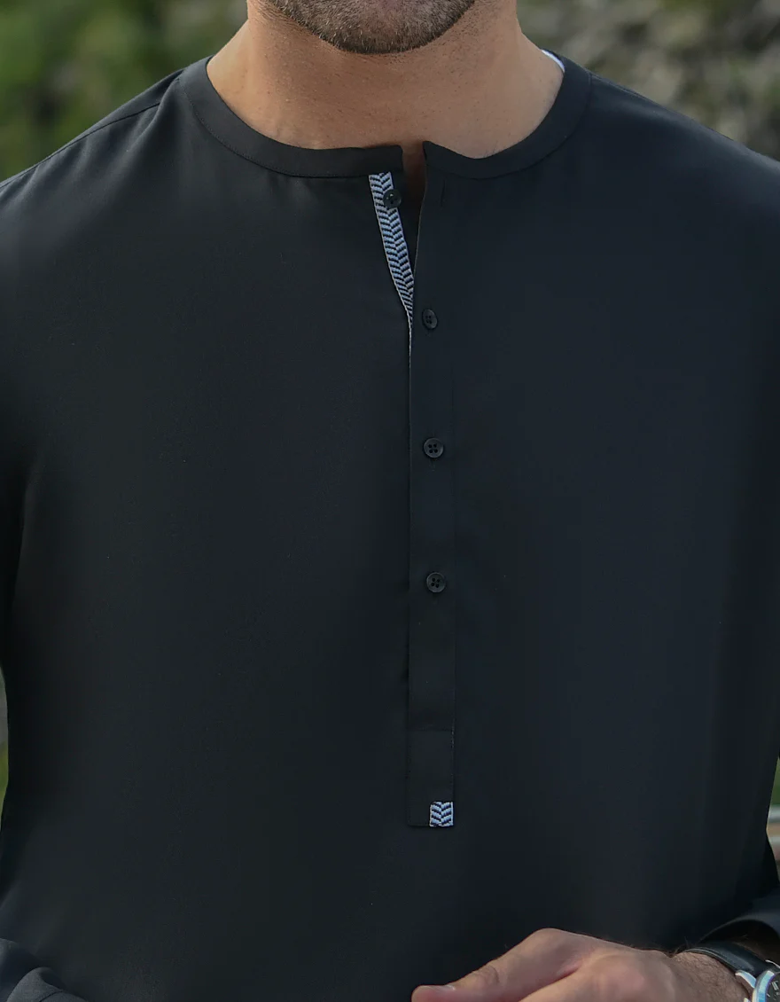 BLACK VISCOSE KURTA TROUSERS | JJKP-US-45058/A22/JJ8346-CL - Image 2