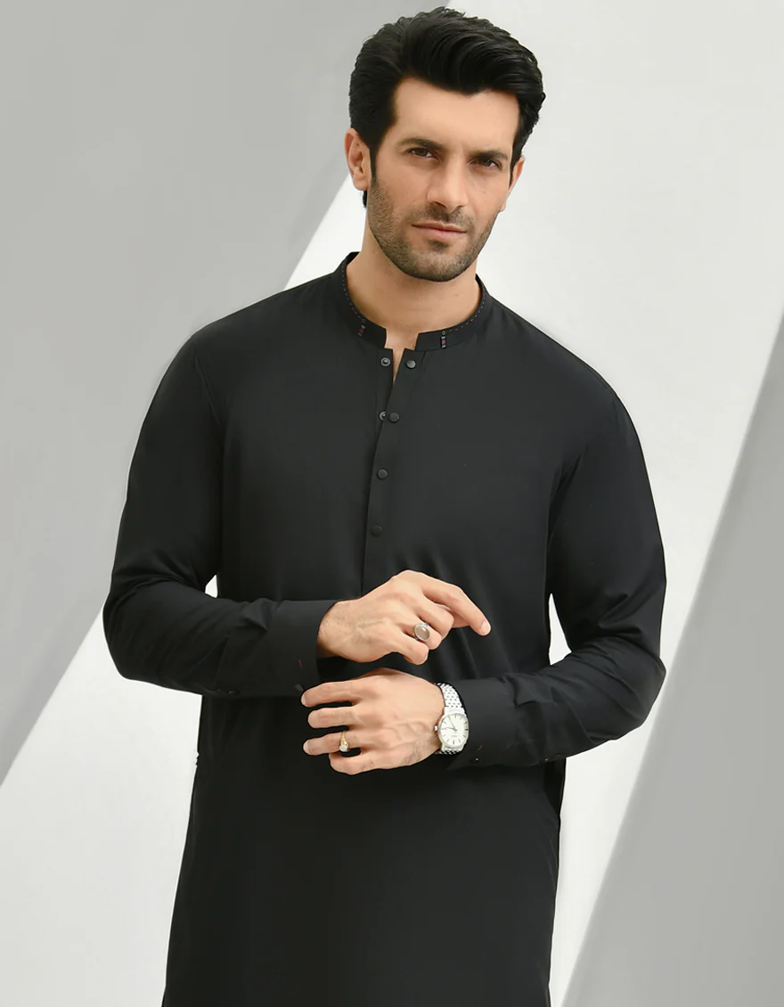 BLACK BLENDED KURTA TROUSERS | JJKP-US-45059/A22/JJ8189-CL - Image 3