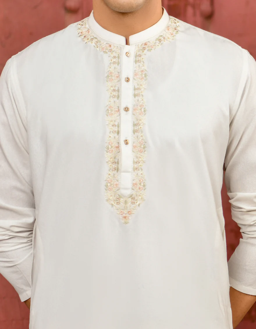 OFF WHITE VISCOSE KURTA TROUSERS | JJKP-US-45083/A22/JJ8460-SF - Image 2
