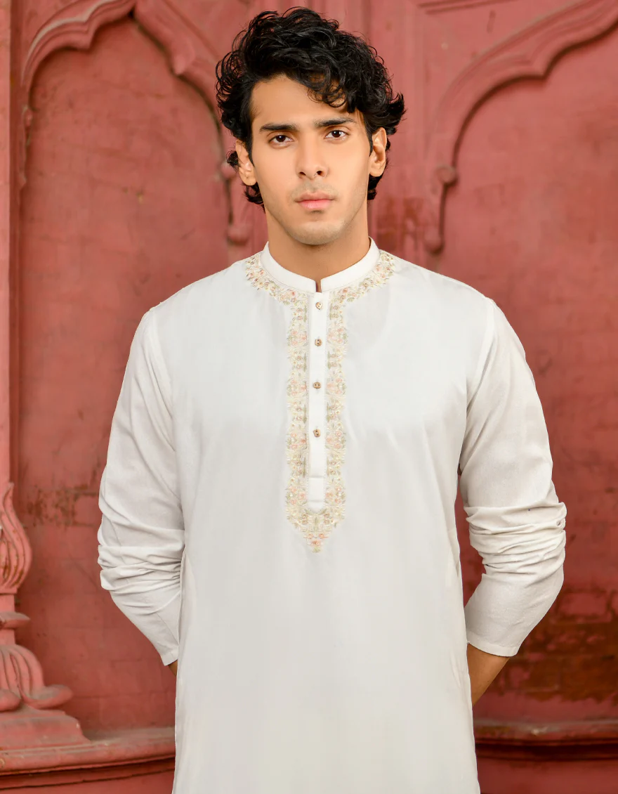 OFF WHITE VISCOSE KURTA TROUSERS | JJKP-US-45083/A22/JJ8460-SF - Image 3